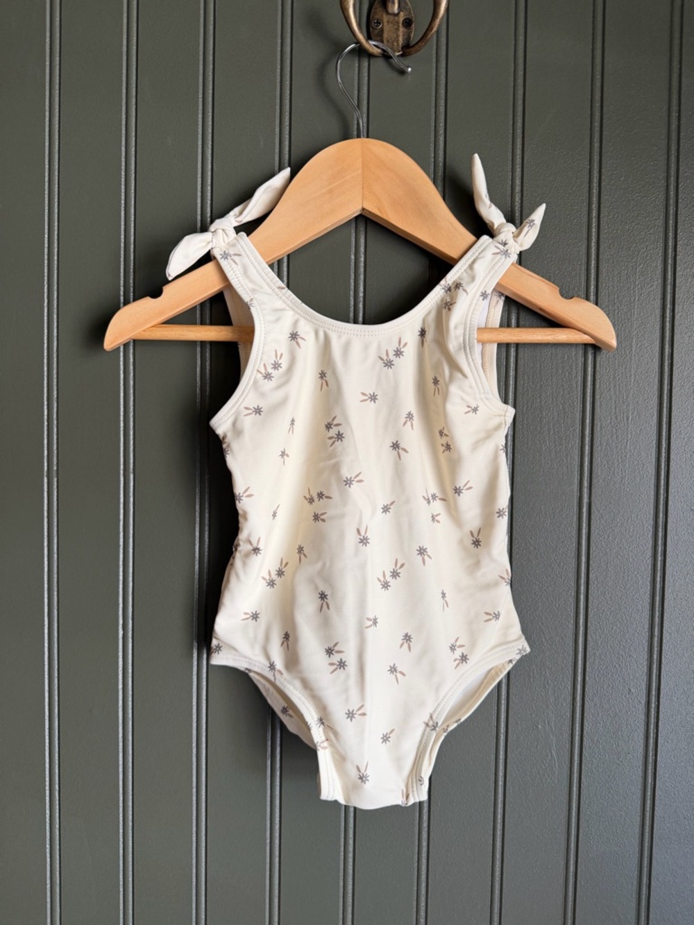 Rylee + Cru Cream One-Piece Swimsuit with Tiny Floral Print